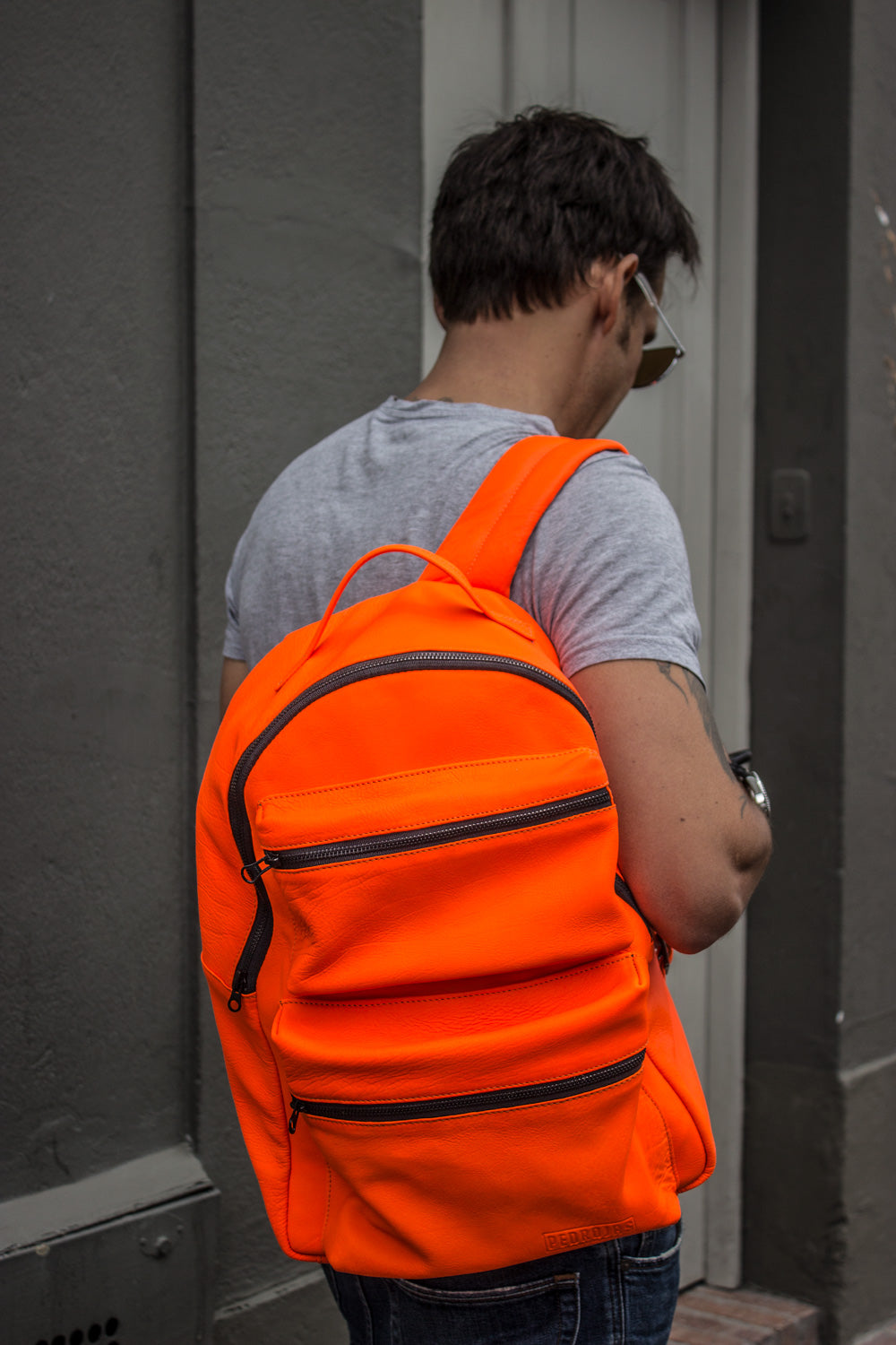 NEON Leather Bag Backpack in Orange – PDCollection Leatherwear