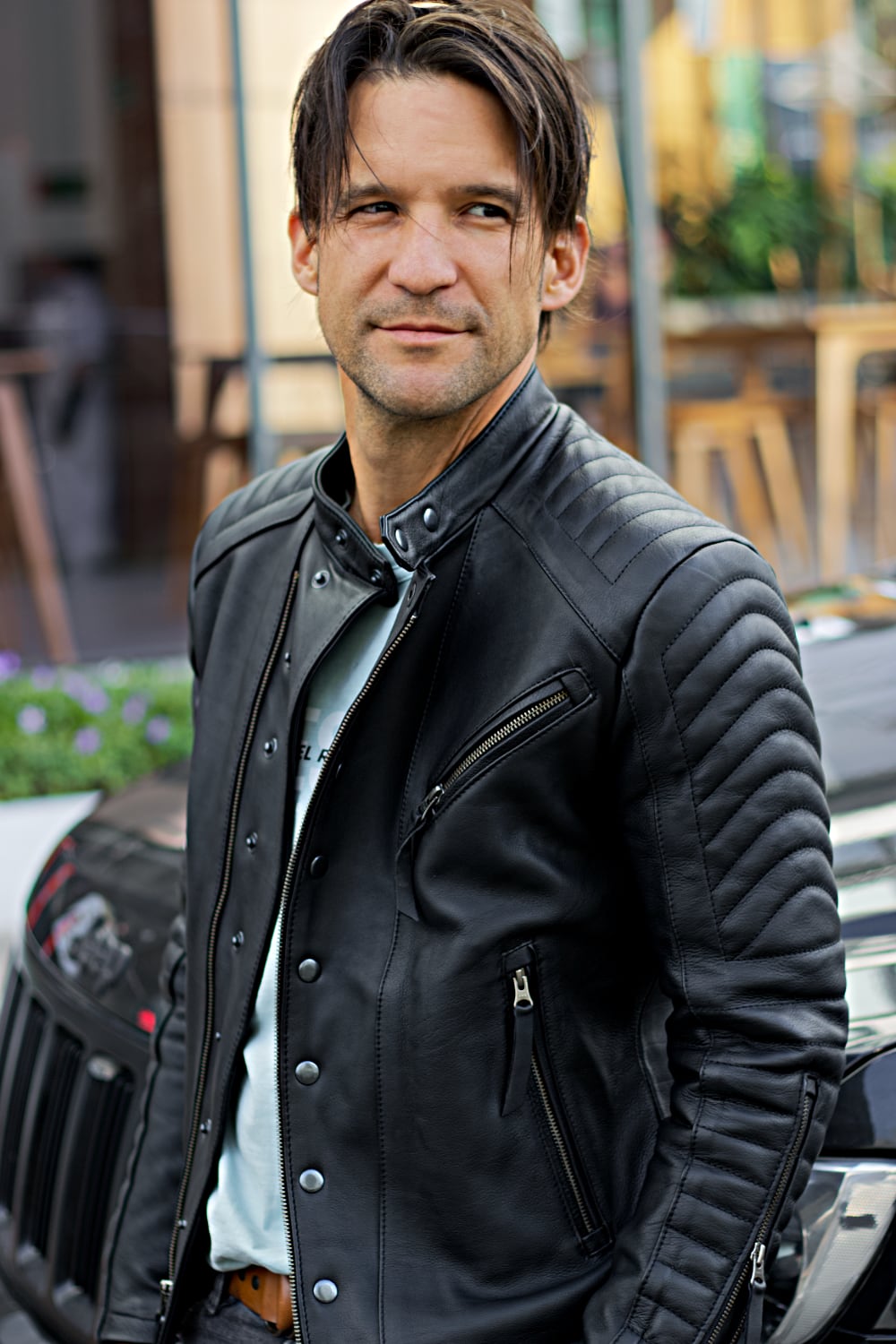 LOTUS Leather Jacket Cafe Racer Solid Black – PDCollection