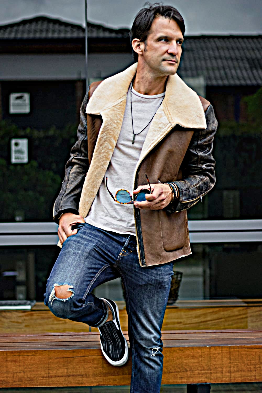 Natural Shearling Mens Jacket