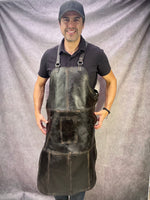 Cross Back Leather Apron in Genuine thick Lamb Custom-Made Name Initials Baristas BBQ Kitchen