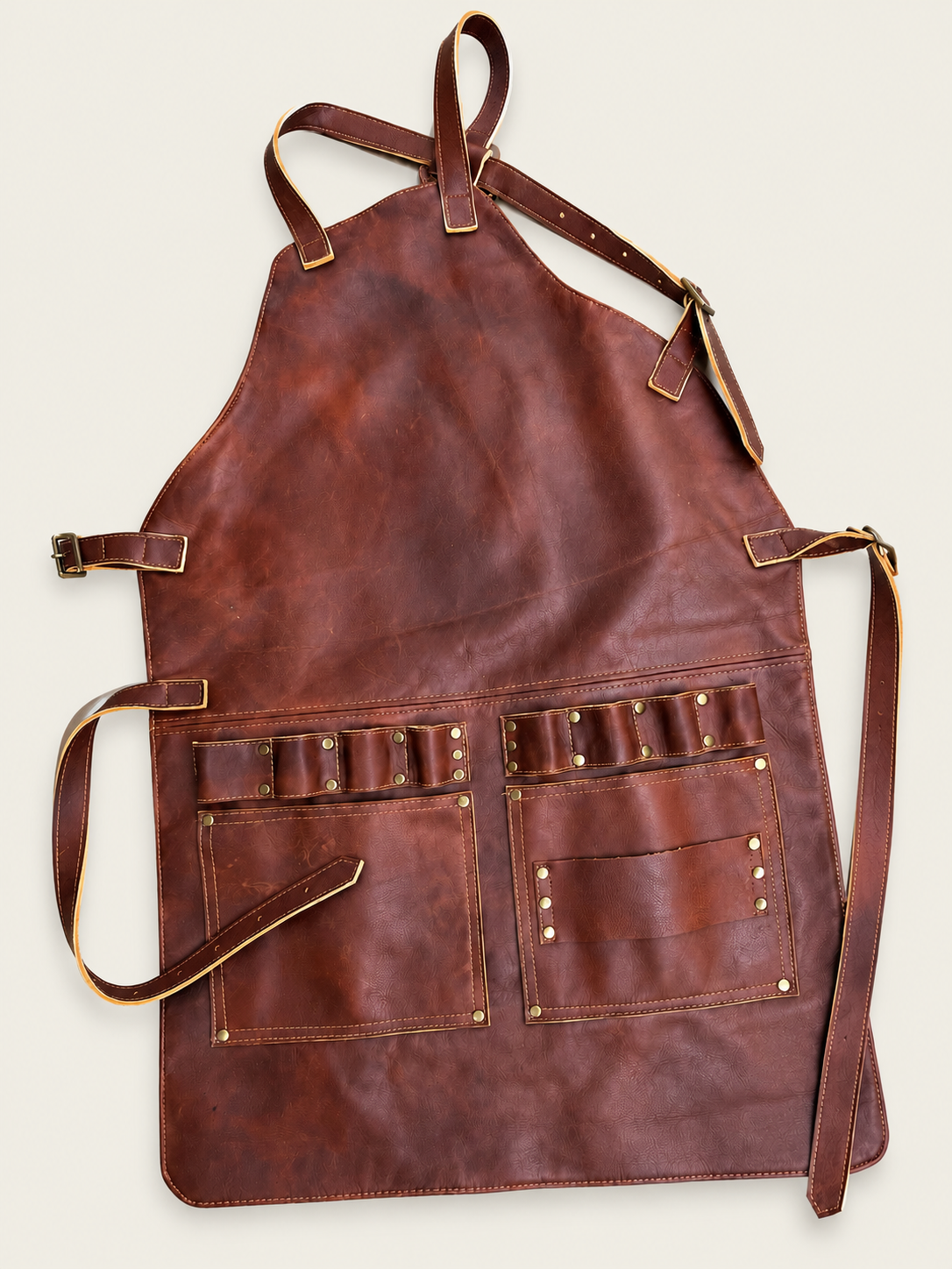 2S Leather Apron Genuine Leather Mahogany  - Baristas BBQ Kitchen Restaurants