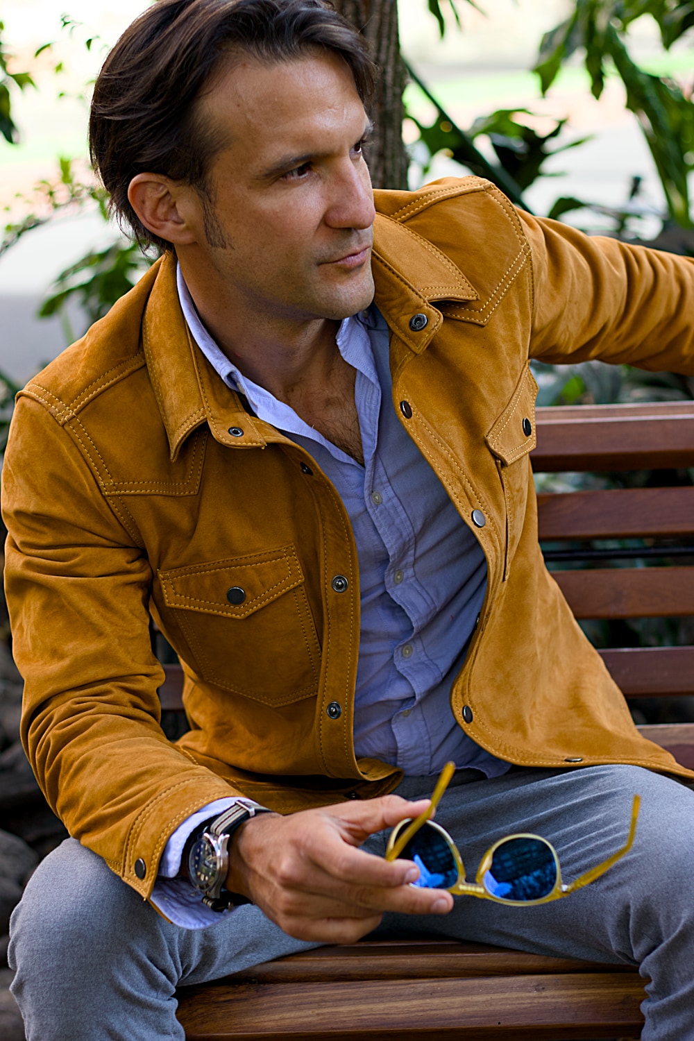 HERITAGE TERRA Suede Shirt in a Tierra Brown Color - Mens