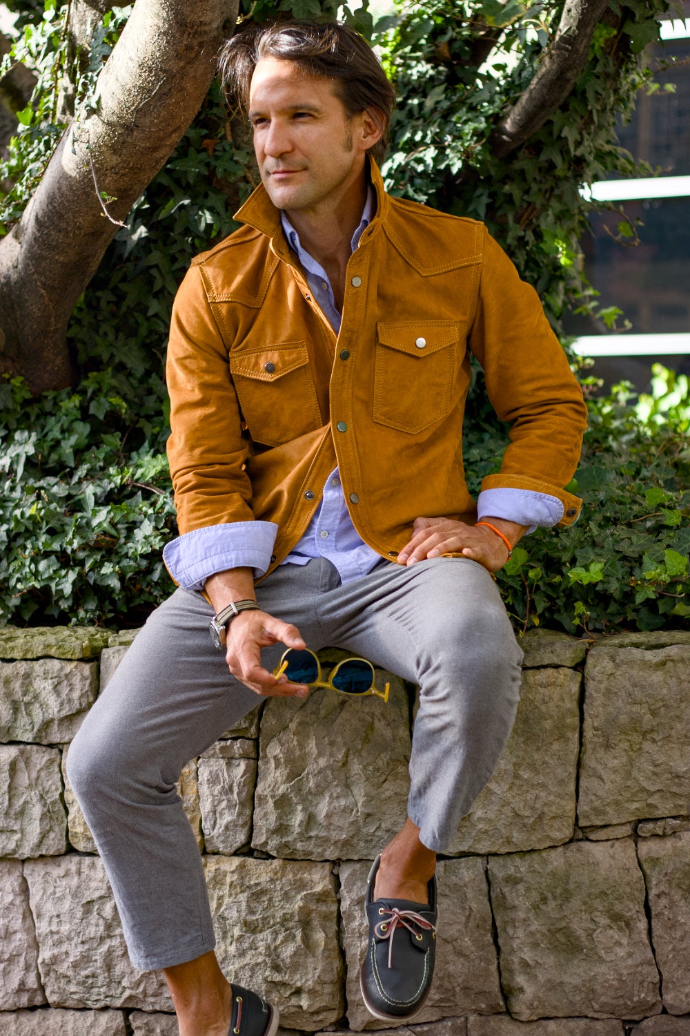 HERITAGE TERRA Suede Shirt in a Tierra Brown Color - Mens