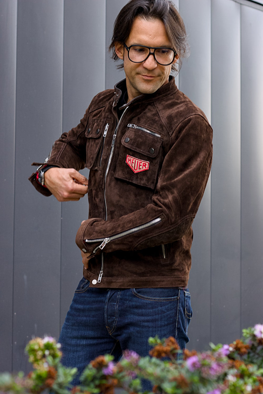 MI6 Suede Jacket Cargo Pockets - Mens in Brown - Heuer Edition