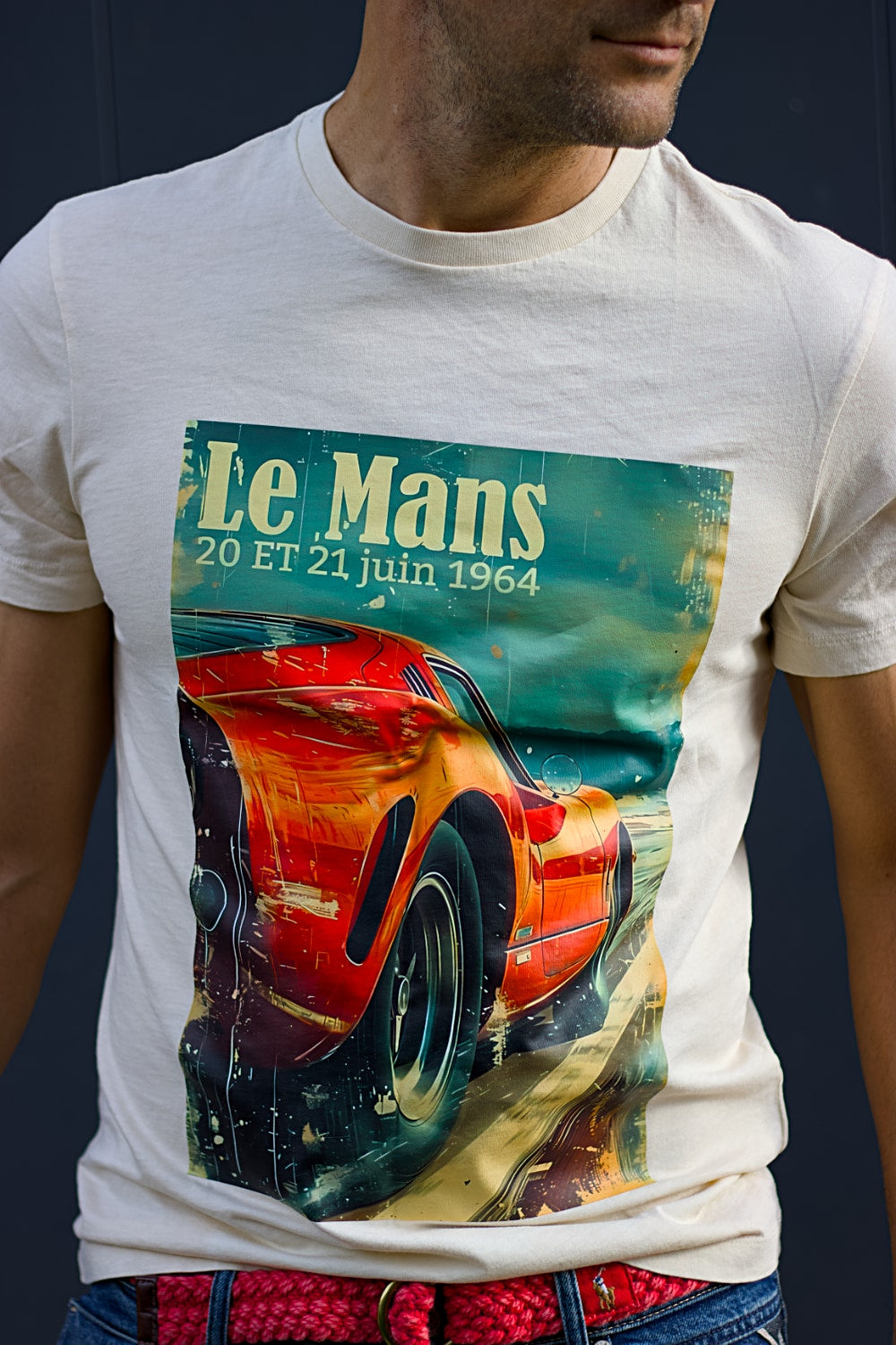 Le Mans 1964 Vintage Graphic Tee – Bone white- Limited