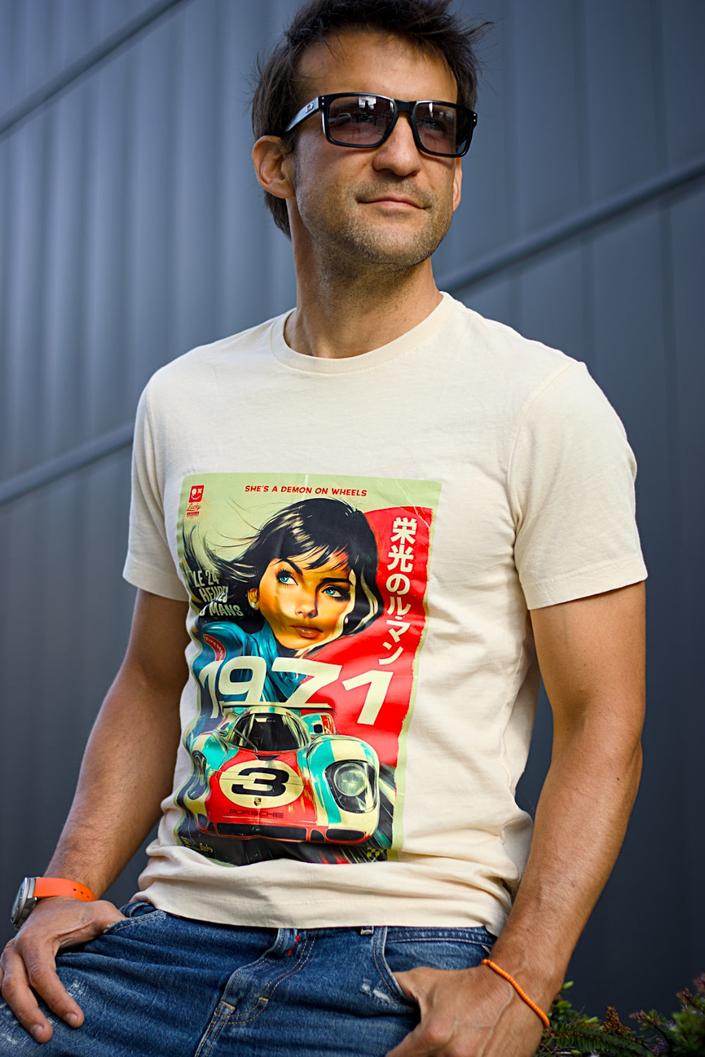 Le Mans 1964 Vintage Graphic Tee – Bone white- Limited