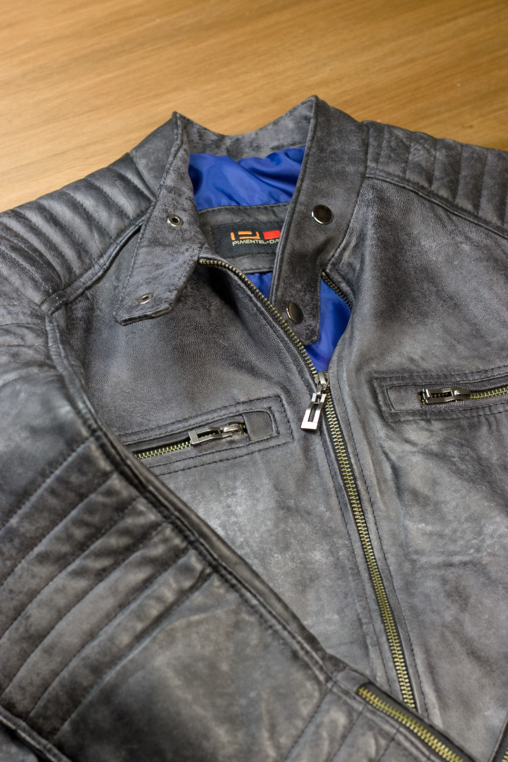 R100 Leather Jacket  Antique Distressed Gray Mens