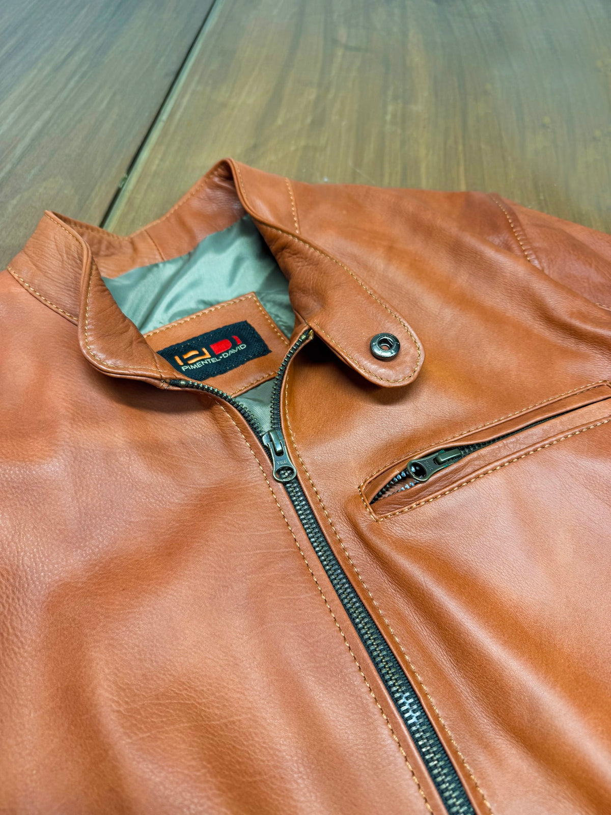 R79 Leather Jacket Luxury Cafe Racer Amber Brown Vintage Fit