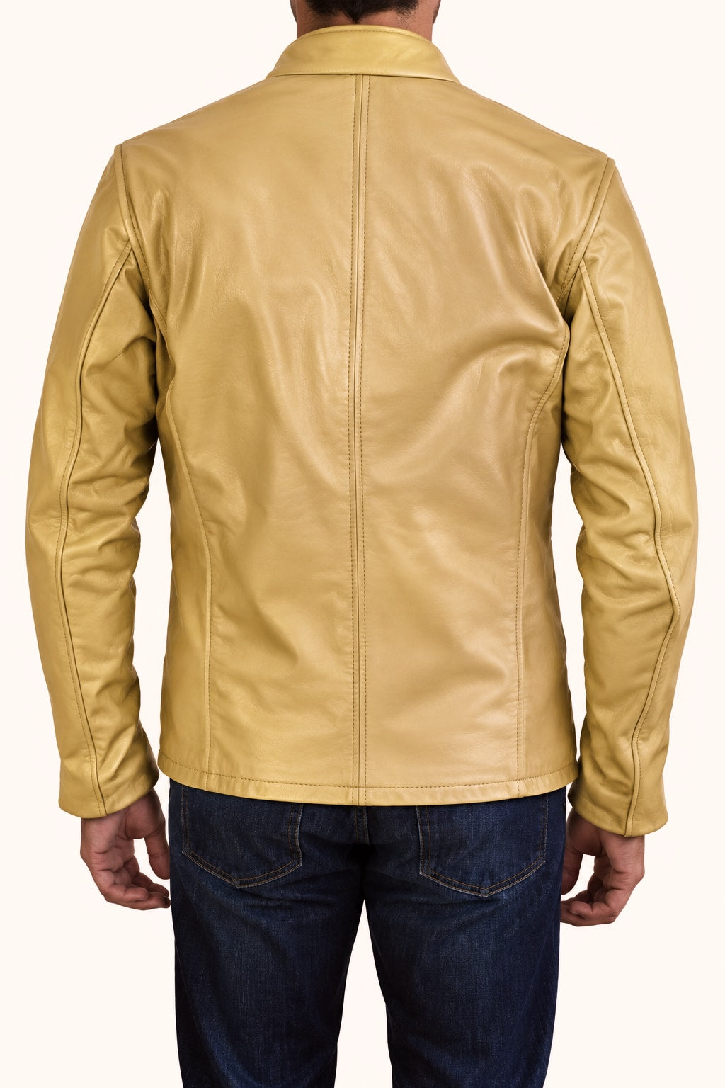R79 Leather Jacket Luxury Cafe Racer Butter Yellow Vintage Fit