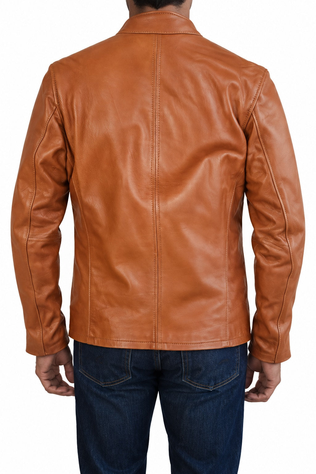 R79 Leather Jacket Luxury Cafe Racer Amber Brown Vintage Fit