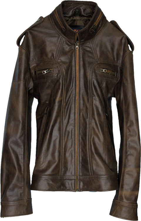 2018 Leather Jacket Distressed Brown - PDCollection Leatherwear - Online Shop