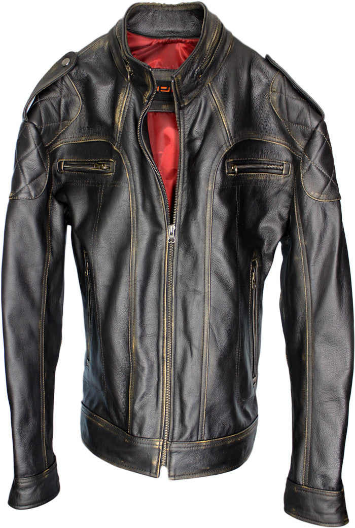 VICTORY Leather Jacket Distressed Black - PDCollection Leatherwear - Online Shop