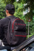 Manhattan Leather Bag Backpack in Black & Red -