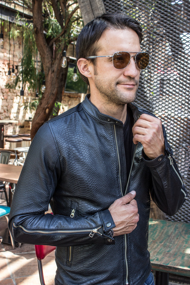 PITON Leather Jacket Black Embossed Snake Limited -– PDCollection ...
