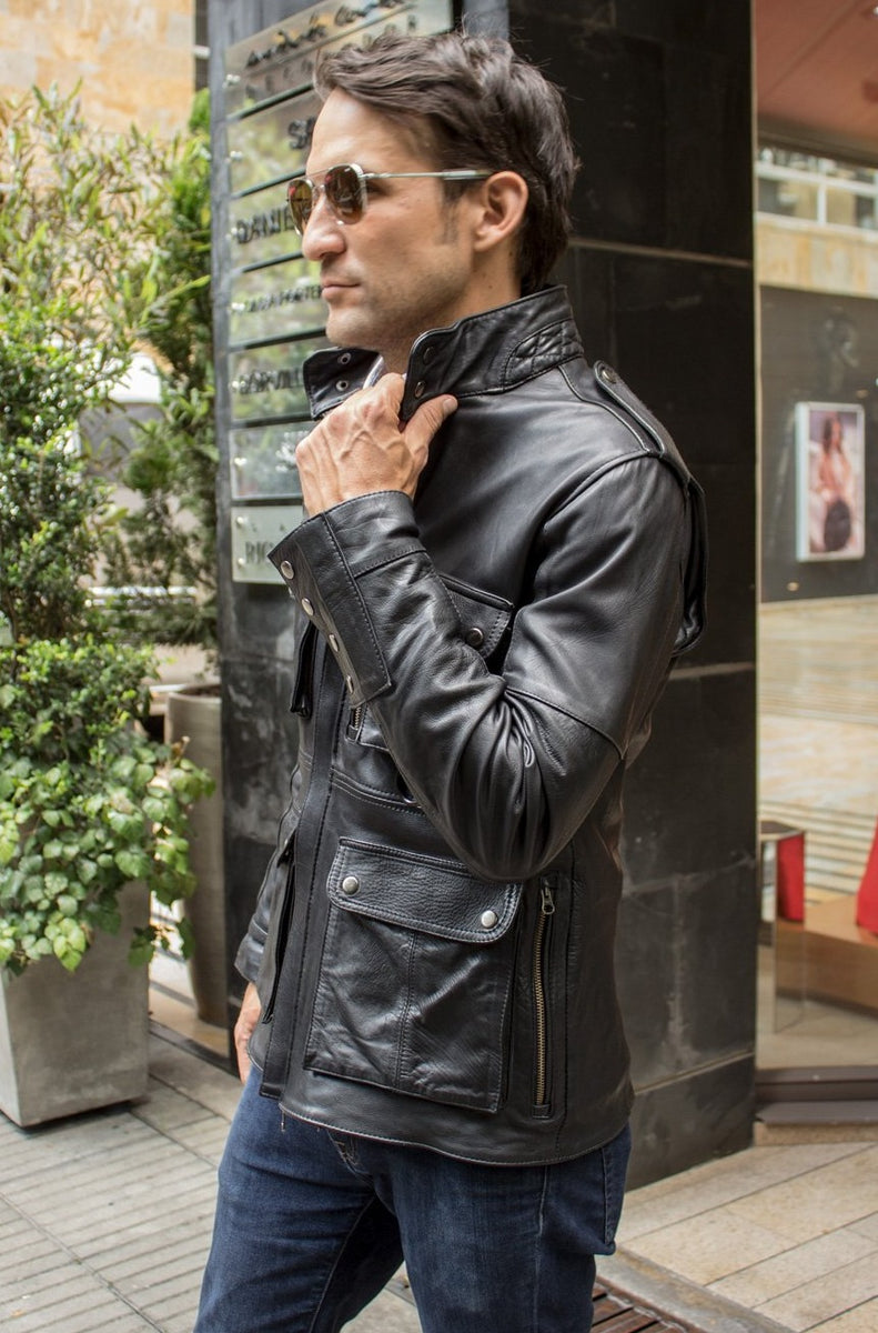 FIELD FR Leather Jacket in Calfskin - Black - Mid-Length– PDCollection ...
