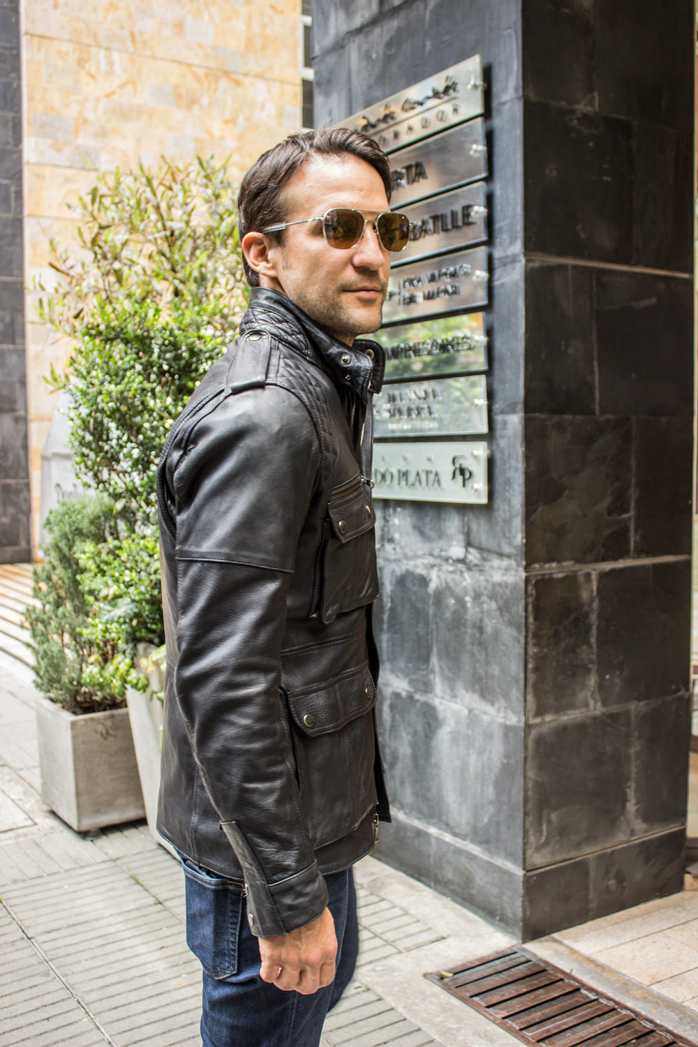 FIELD FR Leather Jacket in Calfskin - Black  - Mid-Length - PDCollection Leatherwear - Online Shop