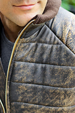 AUSTRAL Leather Vest - Quilted Vintage Brown