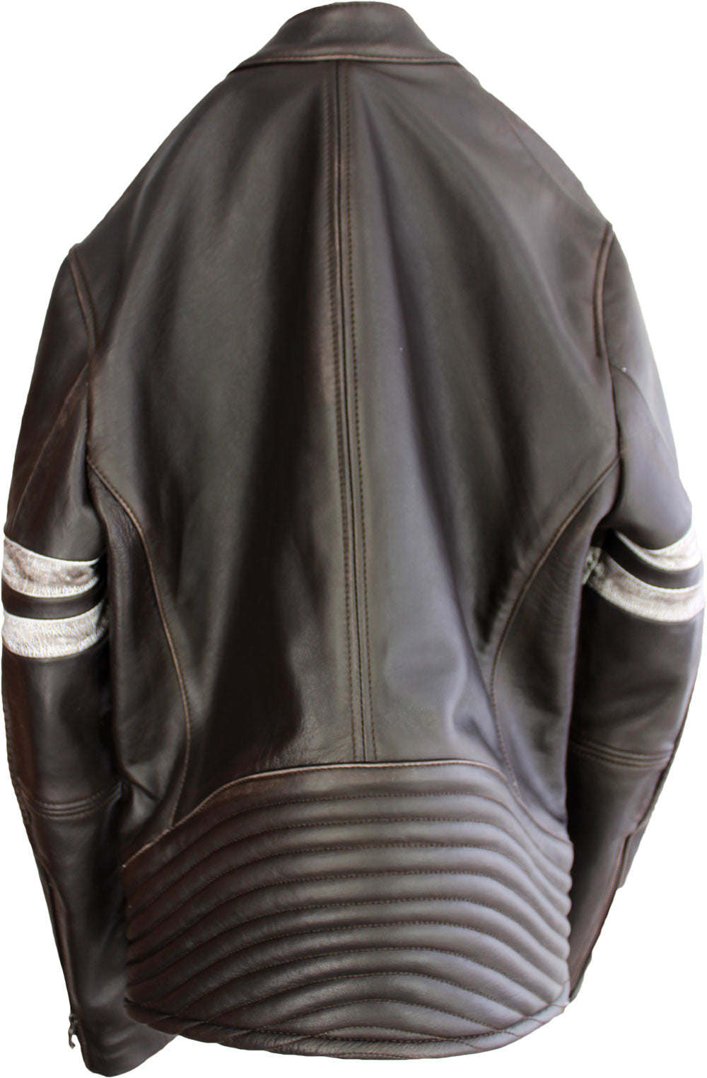 MUSTANG '18 Leather Jacket Distressed Brown - Cafe Racer Stripes - PDCollection Leatherwear - Online Shop