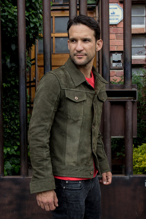 MARTIN Leather Jacket Green  - Nubuck Suede - - PDCollection Leatherwear - Online Shop