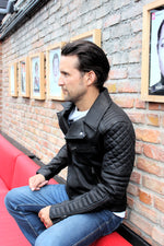 MONACO AX Leather Jacket in Calfskin - Black Quilted - PDCollection Leatherwear - Online Shop