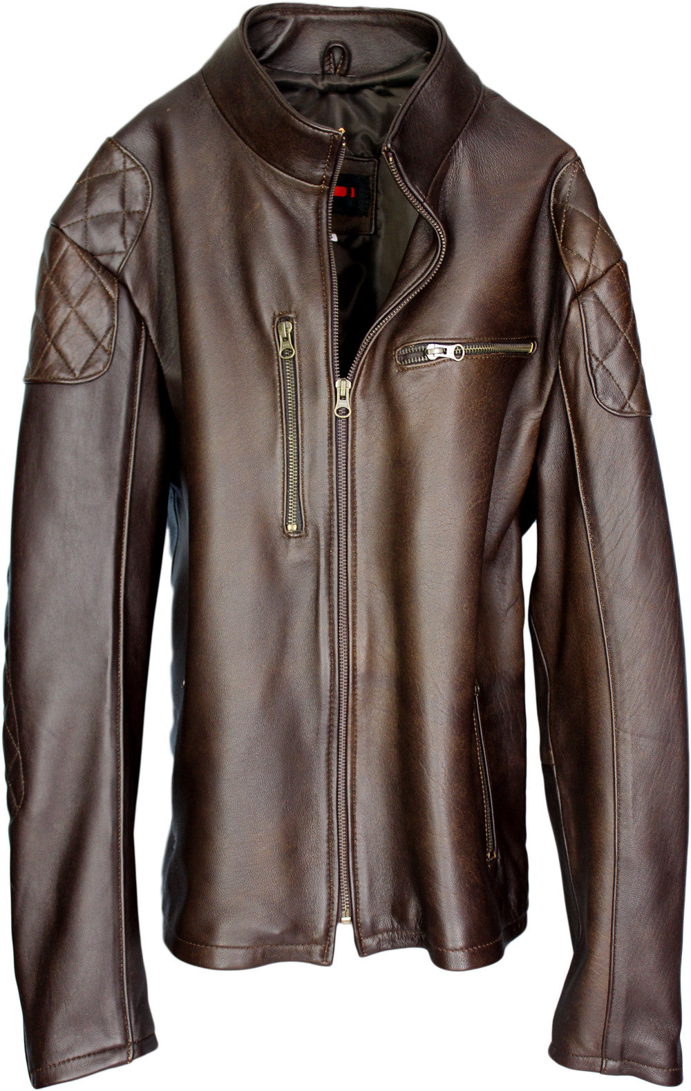 TRIUMPH Leather Jacket Cafe Racer Lambskin Brown - PDCollection Leatherwear - Online Shop