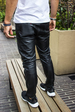 ROCK Leather Pants Trousers in Luxury soft leather - Black