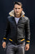 MAR Leather Jacket Shearling  Quilted in Black