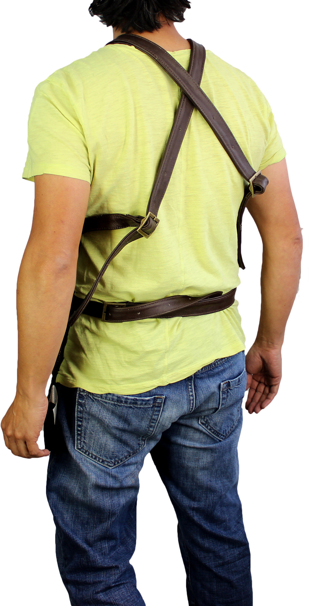MULTIPOCKETS Leather Apron Brown - High Protection - Custom-Made Name Initials - PDCollection Leatherwear - Online Shop