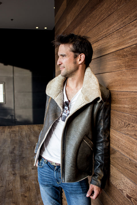ASPEN Natural Shearling in Antique Brown - PDCollection Leatherwear - Online Shop