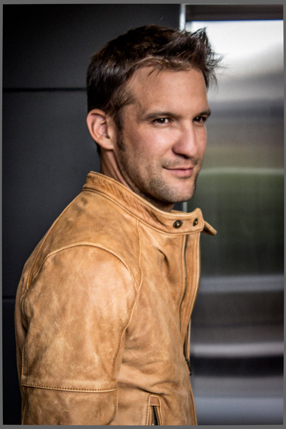 R79 SOL Leather Jacket Pre-Washed tan Leather  - Cafe Racer - PDCollection Leatherwear - Online Shop
