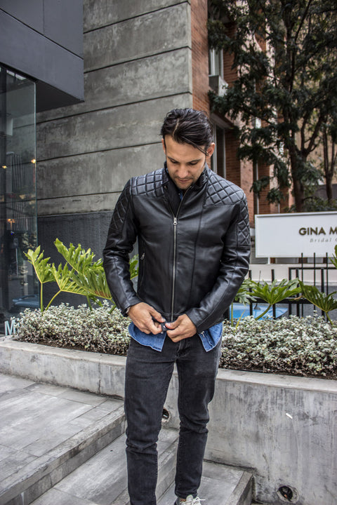 WILL1 Leather Jacket Quilted - Black