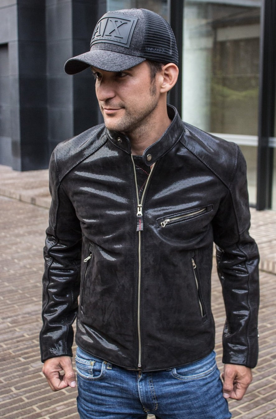 R79 VEGAS Leather Jacket Shine Black  - Music - PDCollection Leatherwear - Online Shop