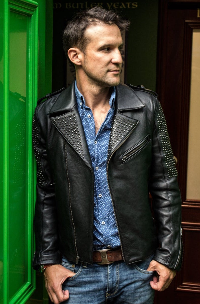 RK70 Leather Jacket Mate Black  - Studs - PDCollection Leatherwear - Online Shop