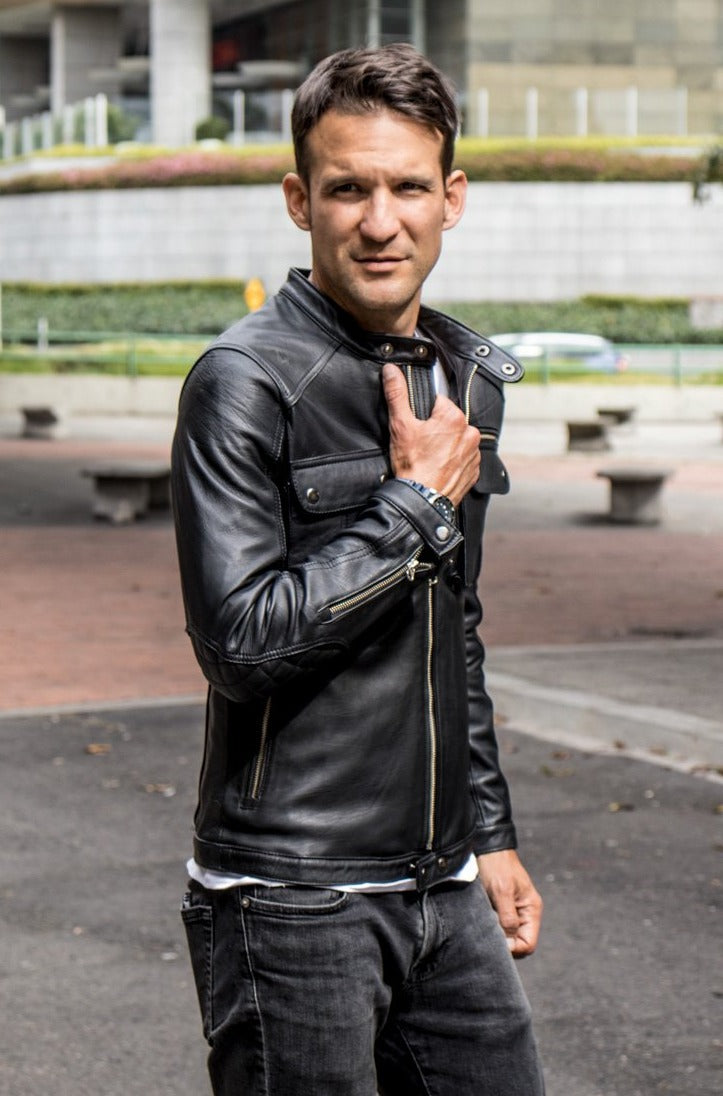 MI6 Leather Jacket - Double Cargo Pockets in Black– PDCollection ...