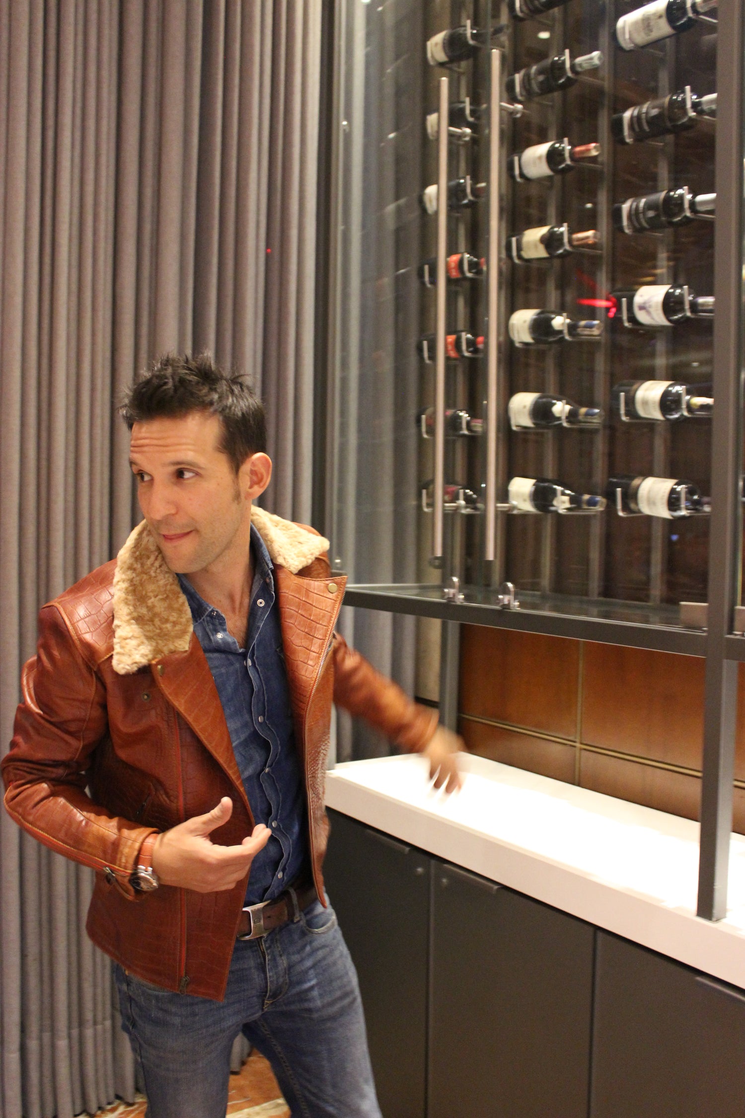 POLO Embossed Leather Jacket Amber Reptile Limited- Shearling - PDCollection Leatherwear - Online Shop