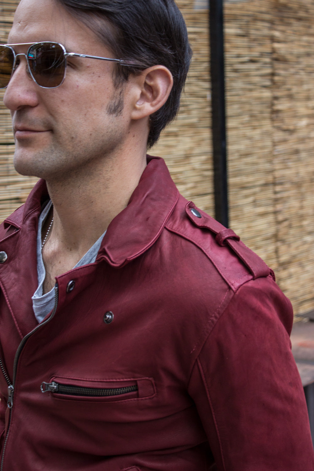 MELBOURNE LT Lightweight Leather Jacket - Special Edition - Burgundy -