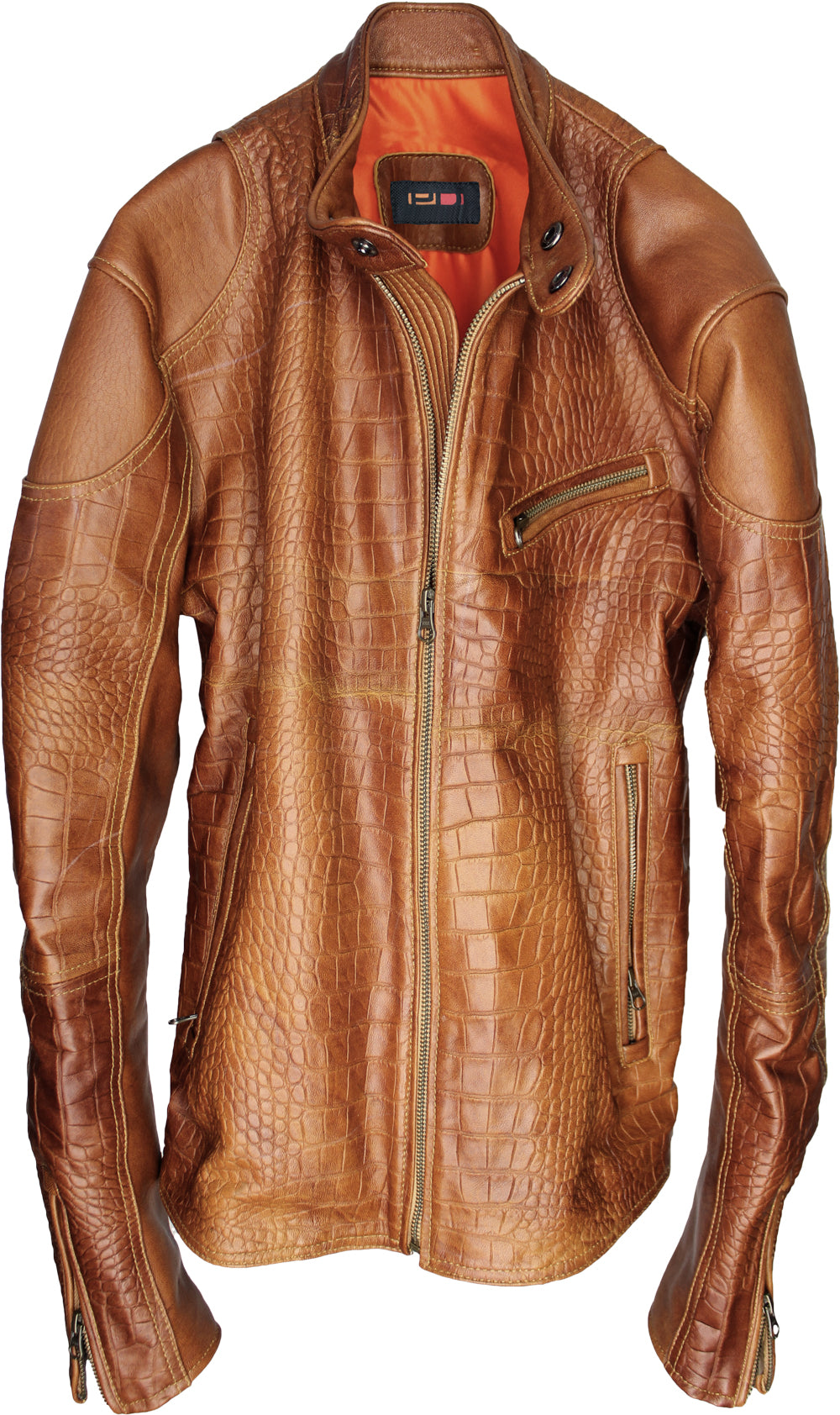 PASADENA Embossed Leather Jacket Amber Reptile Limited - - PDCollection Leatherwear - Online Shop