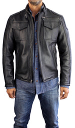 TRUE Leather Jacket Cafe Racer - In Black - PDCollection Leatherwear - Online Shop