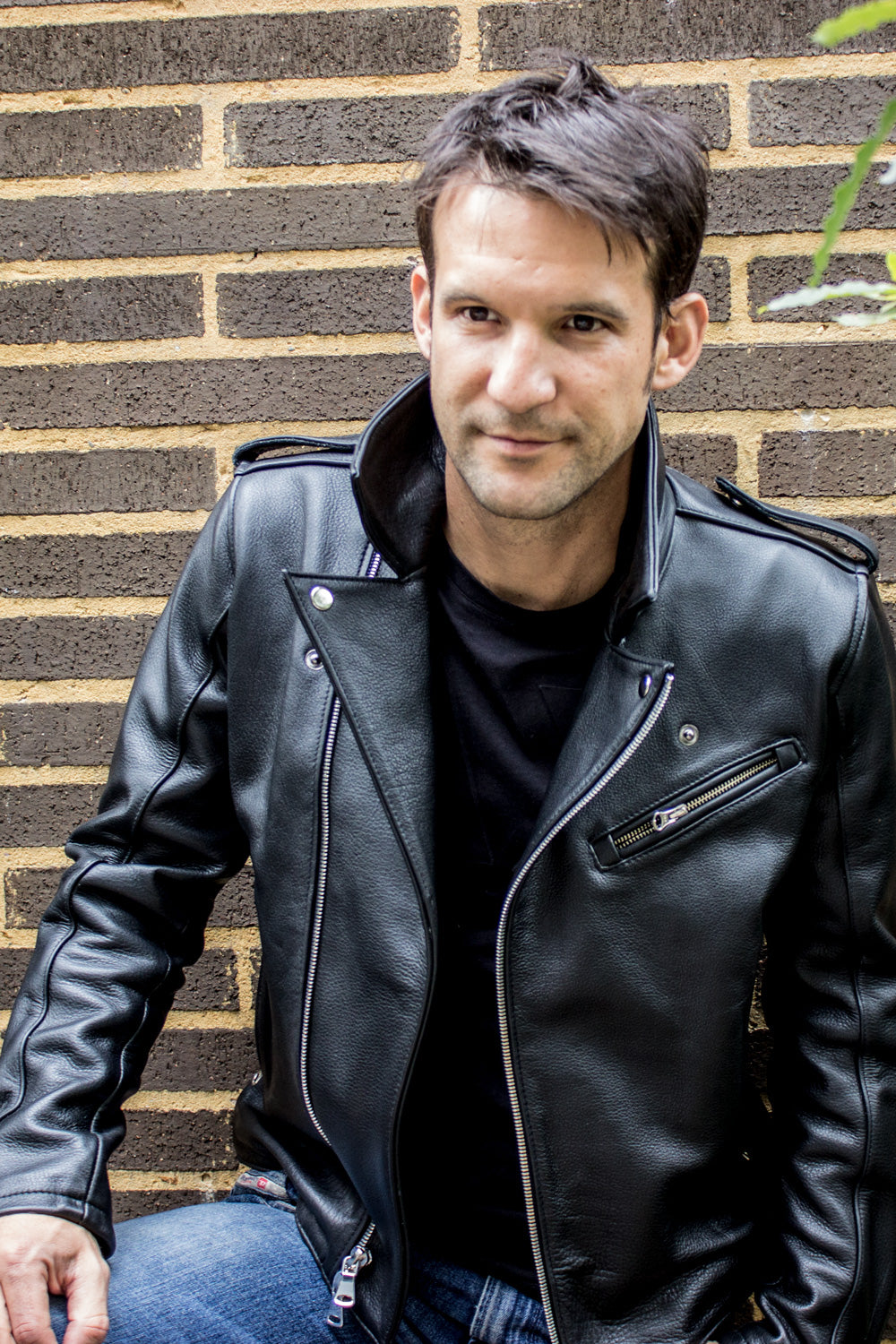 Rebel UKR Classic Biker Leather Jacket Leather - Black - PDCollection Leatherwear - Online Shop