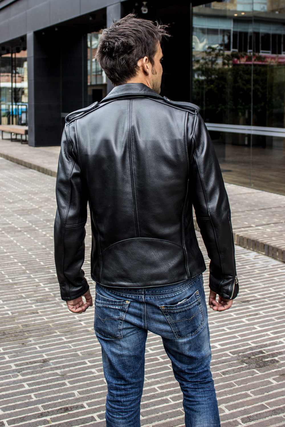 Rebel UKR Classic Biker Leather Jacket Leather - Black - PDCollection Leatherwear - Online Shop