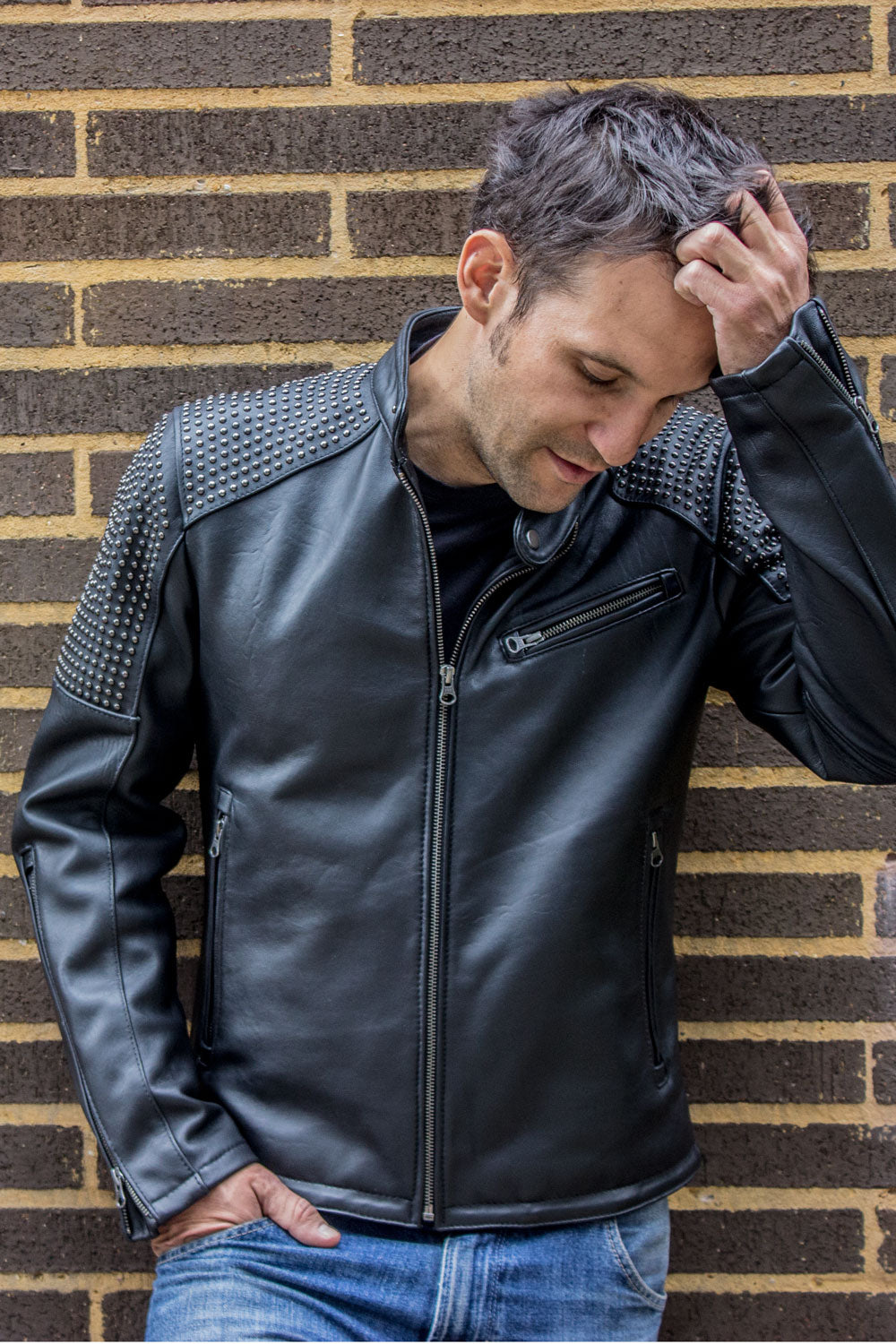 R79 R&R Leather Jacket Mate Black  - Studs - PDCollection Leatherwear - Online Shop