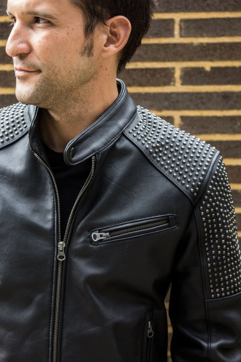 R79 R&R Leather Jacket Mate Black  - Studs - PDCollection Leatherwear - Online Shop