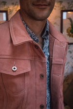 MCDAVE Leather Jacket Pink Rose- Bison Suede -