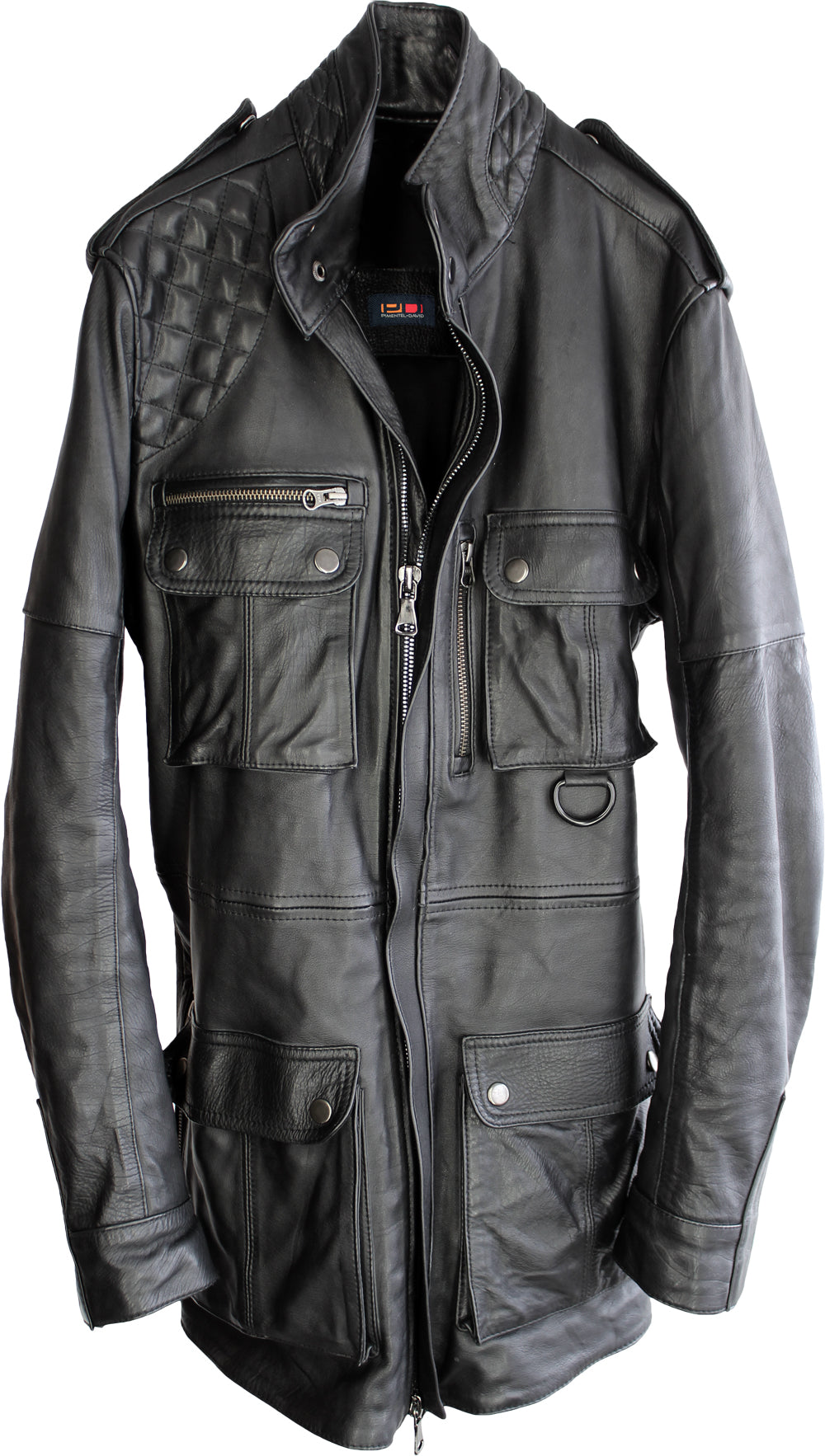 FIELD FR Leather Jacket in Calfskin - Black  - Mid-Length - PDCollection Leatherwear - Online Shop
