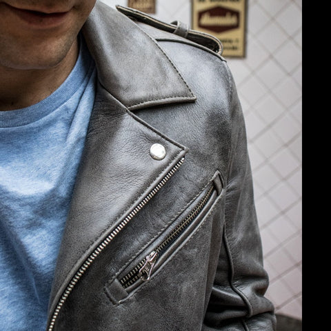 MELBOURNE BK Leather Jacket - Special Edition - Stone Gray -