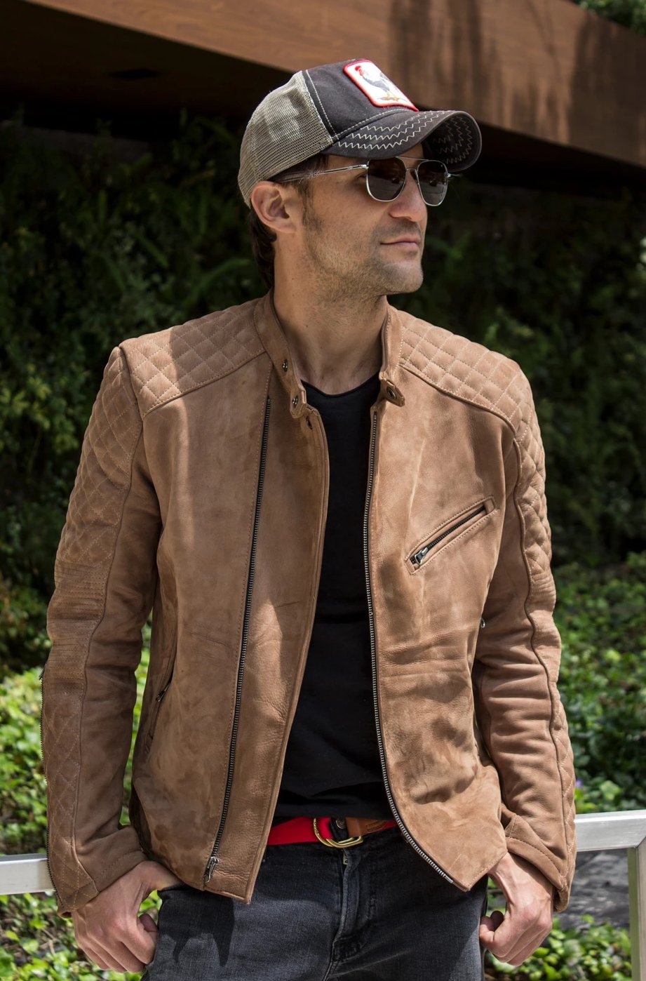 LOTUS RACER Leather Jacket Taupee- Nubuck Suede -