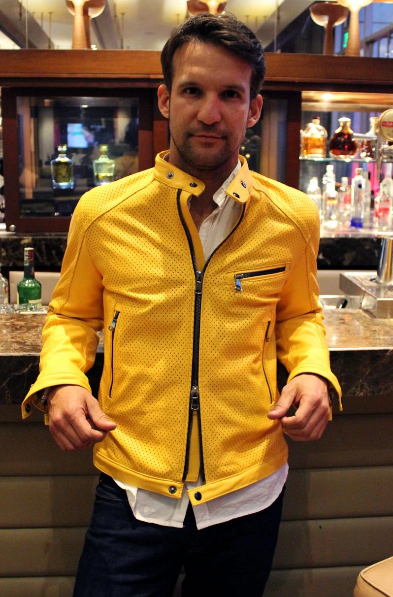 LAMAR Leather Jacket - Perforated - Yellow - - PDCollection Leatherwear - Online Shop