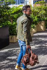 ZEALAND Leather Jacket - S. Edition - Washed Military Green - PDCollection Leatherwear - Online Shop