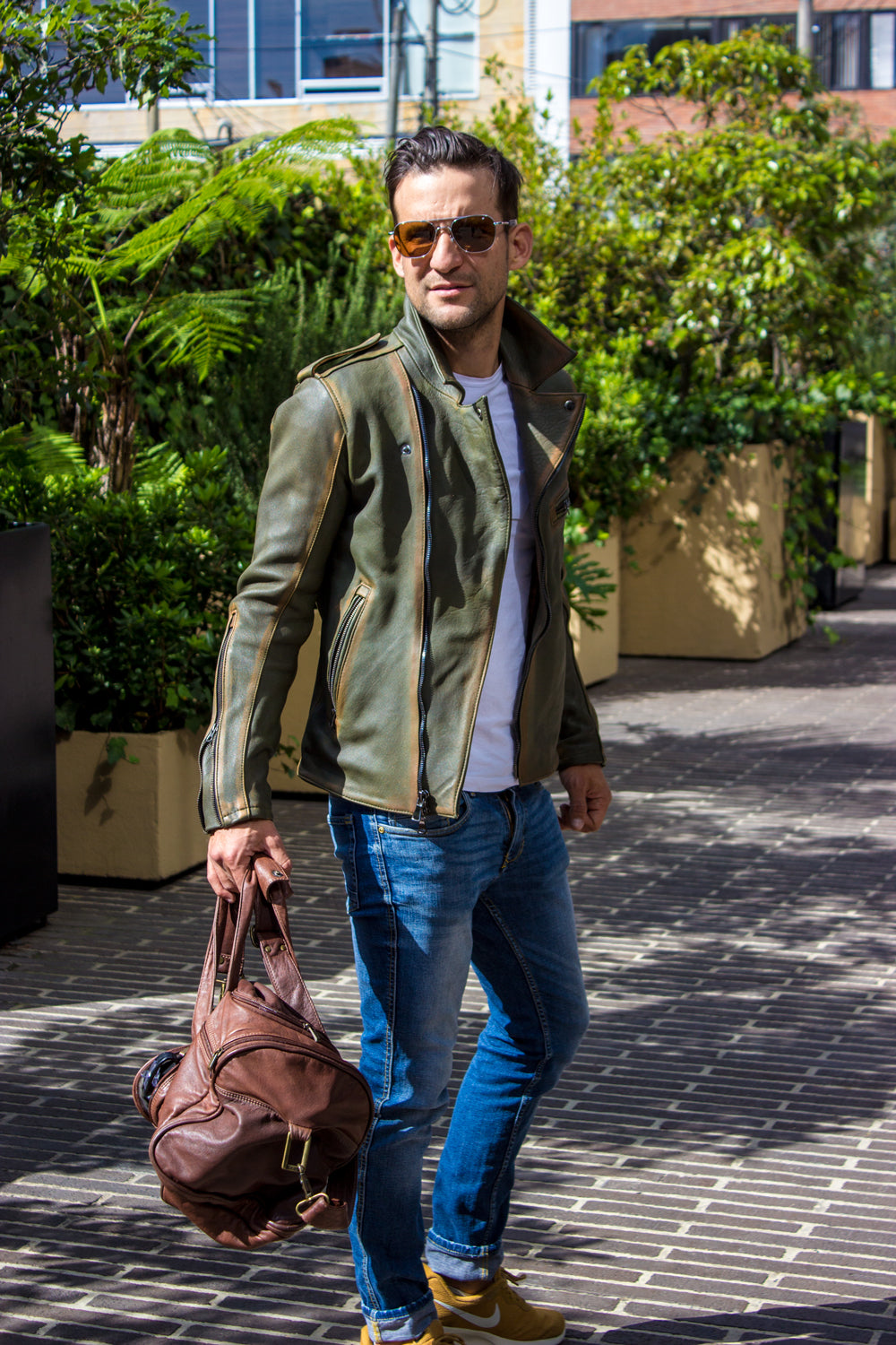 ZEALAND Leather Jacket - S. Edition - Washed Military Green - PDCollection Leatherwear - Online Shop