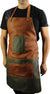 2S BAR & BBQ Leather Apron Green Brown - Name Initials or Logo - PDCollection Leatherwear - Online Shop